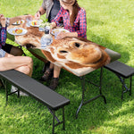Funny Giraffe Print Picnic Table Cover