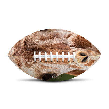 Funny Giraffe Print Rugby Ball