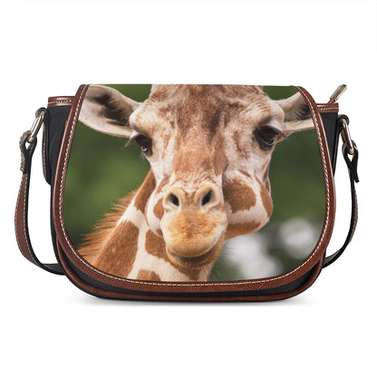 Funny Giraffe Print Saddle Bag