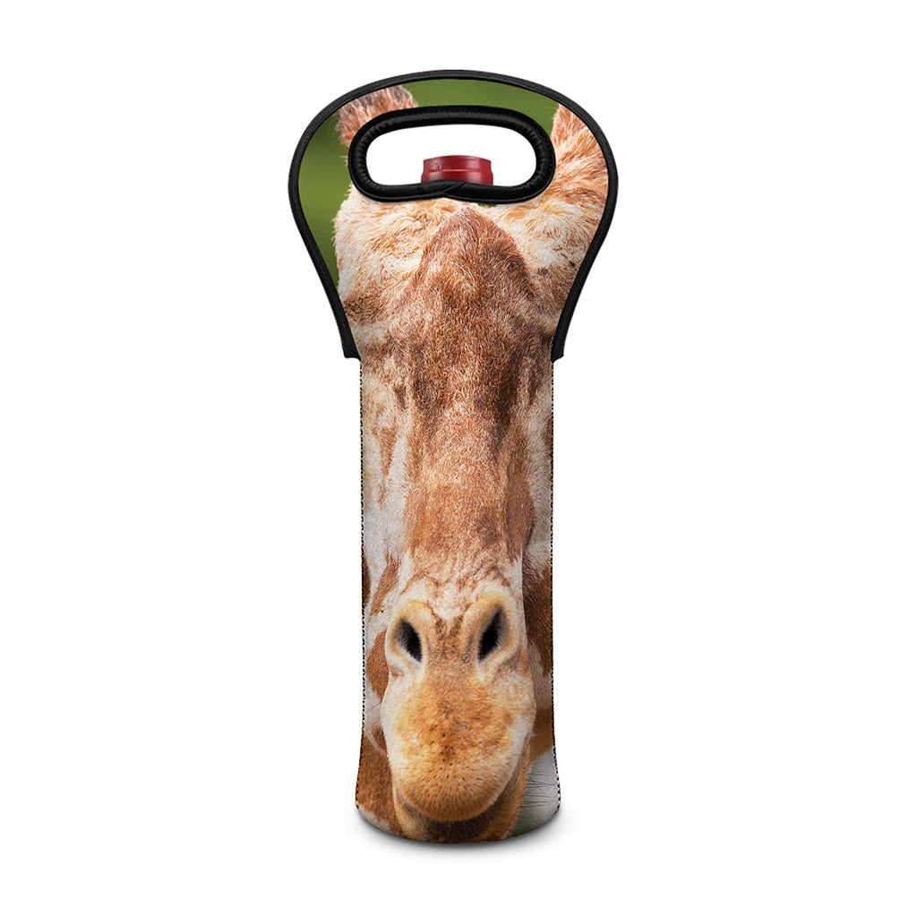 Funny Giraffe Print Single Neoprene Wine Tote