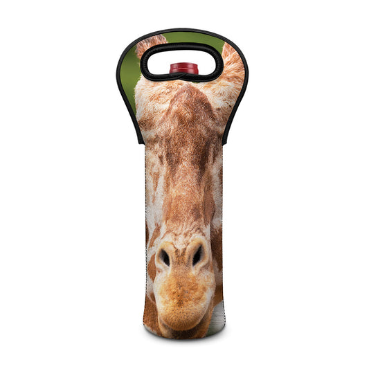 Funny Giraffe Print Single Neoprene Wine Tote