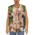 Funny Giraffe Print Sleeveless Baseball Jersey