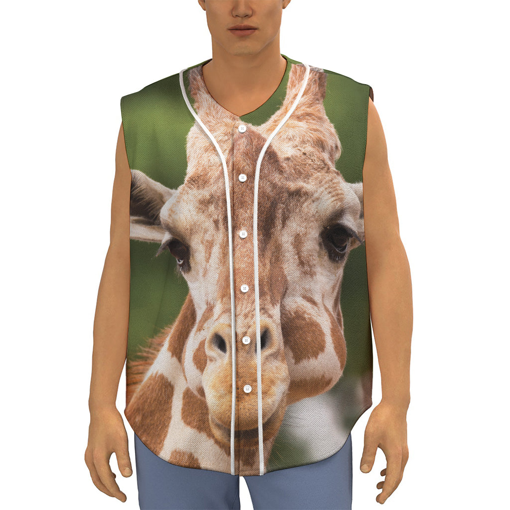 Funny Giraffe Print Sleeveless Baseball Jersey