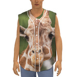 Funny Giraffe Print Sleeveless Baseball Jersey