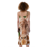 Funny Giraffe Print Slim Fit Midi Cami Dress