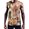 Funny Giraffe Print Men's Workout Tank Top