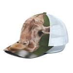 Funny Giraffe Print White Mesh Trucker Cap