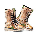 Funny Giraffe Print Winter Boots