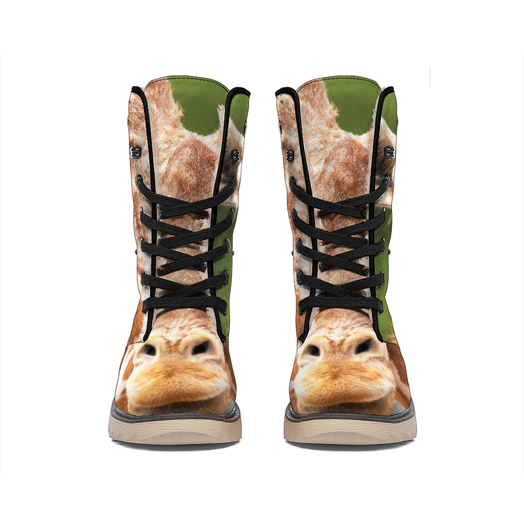 Funny Giraffe Print Winter Boots
