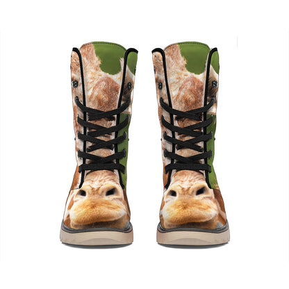 Funny Giraffe Print Winter Boots