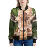 Funny Giraffe Print Women's Bomber Jacket