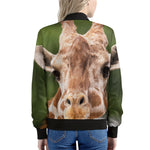 Funny Giraffe Print Women's Bomber Jacket