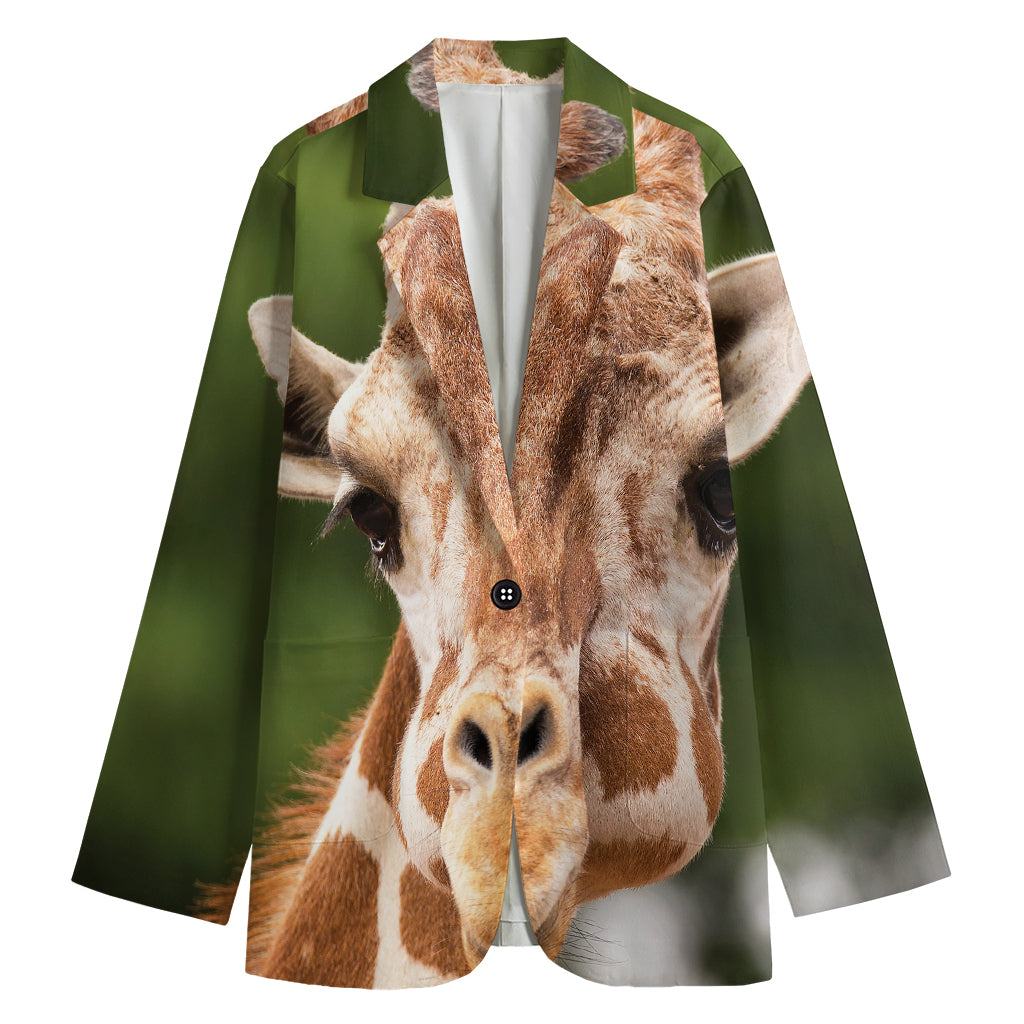 Funny Giraffe Print Women's Cotton Blazer