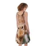 Funny Giraffe Print Women's Sleeveless Dress