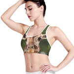 Funny Giraffe Print Women's Sports Bra