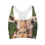 Funny Giraffe Print Women's Sports Bra
