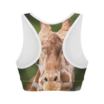 Funny Giraffe Print Women's Sports Bra