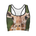 Funny Giraffe Print Women's Sports Bra