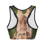 Funny Giraffe Print Women's Sports Bra
