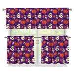Funny Halloween Pumpkin Pattern Print 3 Piece Kitchen Curtains