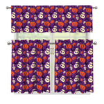 Funny Halloween Pumpkin Pattern Print 3 Piece Kitchen Curtains