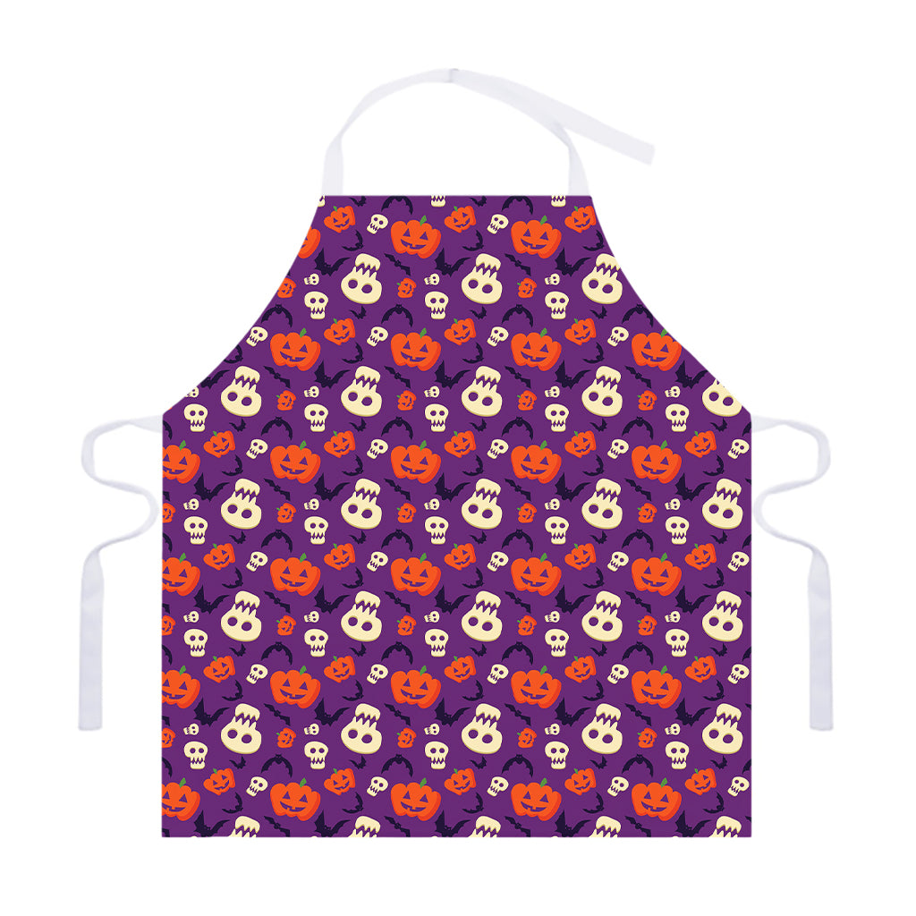 Funny Halloween Pumpkin Pattern Print Adjustable Apron