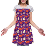 Funny Halloween Pumpkin Pattern Print Adjustable Apron