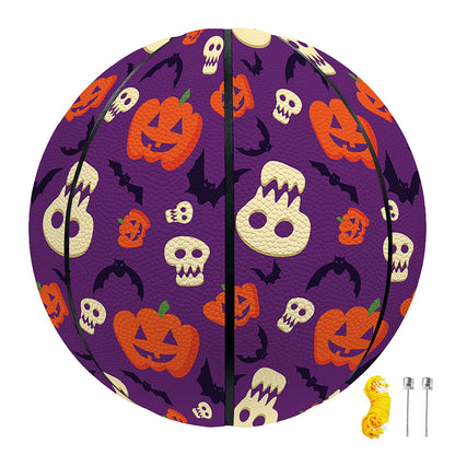 Funny Halloween Pumpkin Pattern Print Basketball