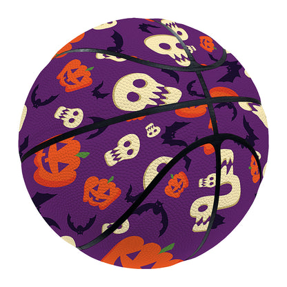 Funny Halloween Pumpkin Pattern Print Basketball