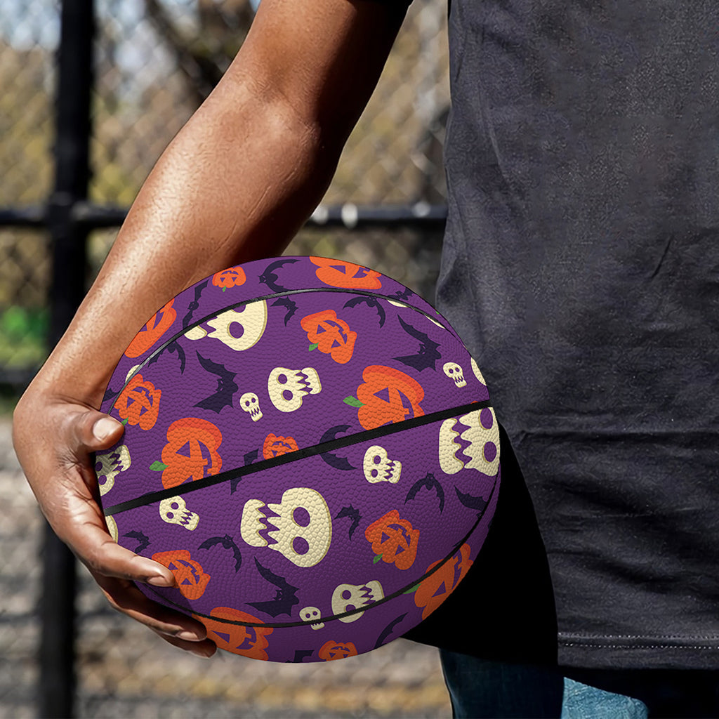 Funny Halloween Pumpkin Pattern Print Basketball