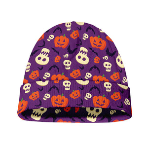 Funny Halloween Pumpkin Pattern Print Beanie