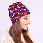 Funny Halloween Pumpkin Pattern Print Beanie