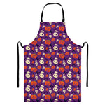 Funny Halloween Pumpkin Pattern Print Bib Apron With Pocket
