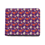 Funny Halloween Pumpkin Pattern Print Bifold Wallet