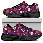Funny Halloween Pumpkin Pattern Print Black Chunky Shoes