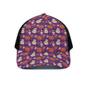 Funny Halloween Pumpkin Pattern Print Black Mesh Trucker Hat