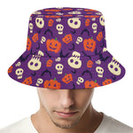 Funny Halloween Pumpkin Pattern Print Bucket Hat