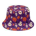 Funny Halloween Pumpkin Pattern Print Bucket Hat