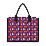 Funny Halloween Pumpkin Pattern Print Canvas Tote Bag
