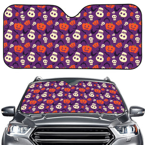 Funny Halloween Pumpkin Pattern Print Car Windshield Sun Shade