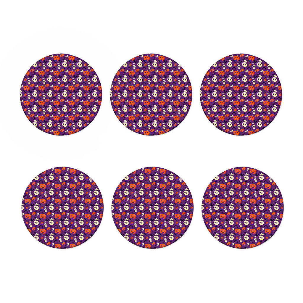 Funny Halloween Pumpkin Pattern Print Coaster Set