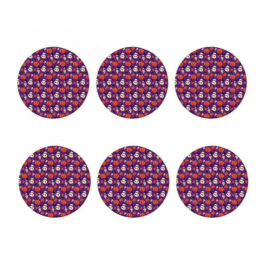 Funny Halloween Pumpkin Pattern Print Coaster Set