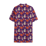 Funny Halloween Pumpkin Pattern Print Cotton Hawaiian Shirt