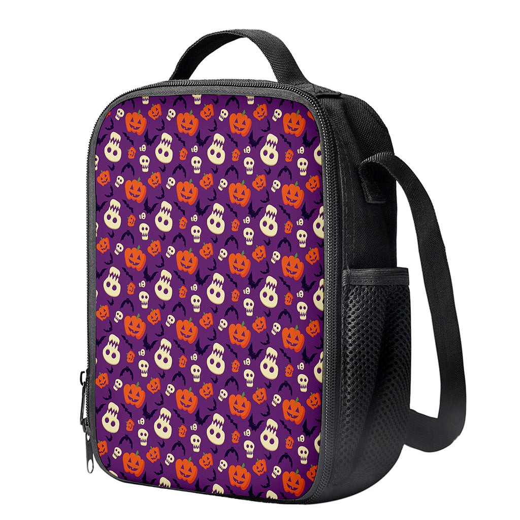 Funny Halloween Pumpkin Pattern Print Crossbody Lunch Bag