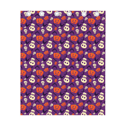 Funny Halloween Pumpkin Pattern Print Curtain