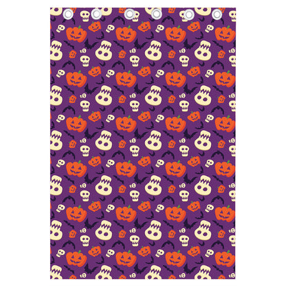 Funny Halloween Pumpkin Pattern Print Curtain