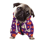 Funny Halloween Pumpkin Pattern Print Dog Zip Up Hoodie