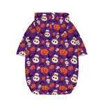 Funny Halloween Pumpkin Pattern Print Dog Zip Up Hoodie