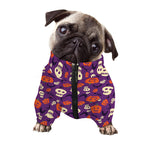 Funny Halloween Pumpkin Pattern Print Dog Zip Up Jacket