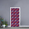 Funny Halloween Pumpkin Pattern Print Door Sticker